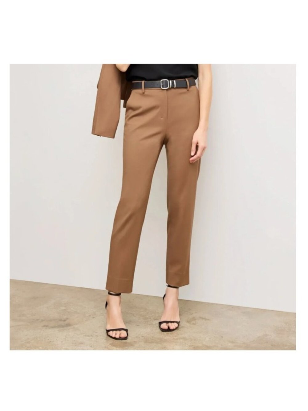 M.M. LaFleur The Mejia Pant Italian Wool Twill Camel Saddle Size 8